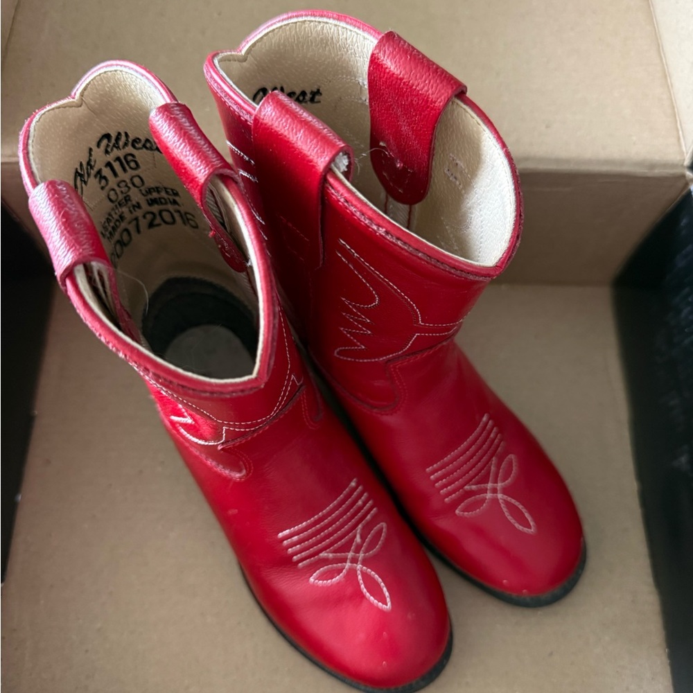 Old West Red Kids Cowboy Boots